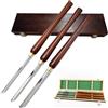 Generic Set Di Scalpelli Per Tornio Per Sgorbia Ciotola, 3 Pezzi Di Utensili Per Tornio Per Legno Con Lama in HSS, Manico in Noce E Puntali in Ottone, in Custodia Di Legno (Flauto Da 3/8, 1/2 E 5/8)