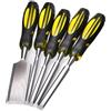 ABSJDFD Scalpelli per legno Scalpello per legno Lama in acciaio legato al cromo vanadio, impugnatura ammortizzante, set da 5 pezzi per artisti