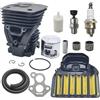 UHESWQ Misura for Husqvarna 455 455e 460 con linea di filtro del carburante aria pompa olio sostituire 537320402 537255702 kit pistone cilindro motosega da 47 mm