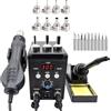 CCZRD Stazione Di Saldatura Digitale ESD 2 In 1 Con Pistola Ad Aria Calda, Saldatrice For IC SMD, Strumenti Rilavorazione E Dissaldatura Riscaldamento rapido(KIT5)