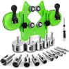 Rachlicy Kit a tazza da 15 pezzi, kit a tazza diamantata include set di punte da trapano per piastrelle da 10 pezzi, doppie ventose e dispositivo di guida per cacciavite da 6-50 mm in vetro cerami
