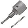 Gloriashoponline Kovalmax® FRESA 80 MM CAROTATRICE A TAZZA PER MURO CEMENTO ASTA PROLUNGA 9 CM X TRAPANO ATTACCO SDS PLUS