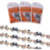 DIY-24H | 3 catene per sega a scalpello completo, lunghezza di taglio 25 cm, 1,3 mm 3/8 40 TG compatibile con Black & Decker, Bosch