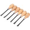 Generic Set di Scalpelli per Intaglio del Legno Utensili Manuali per Sculture Durevoli per Lavori Artigianali Fai-da-te, 6 Scalpelli in Faggio+acciaio per gli Appassionati della Lavorazione del Legno