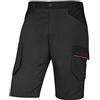 Deltaplus Pantalone Bermuda da Lavoro Elasticizzato Mach 2 M2BE3STR, Colore Grigio/Arancio, Multitasca (XXL)