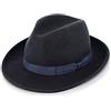 fiebig Fedora Cappello in Feltro di Lana | Bogart per Donne e Uomini | vestibilità Comoda in Estate e in Inverno | Cappello Classico Fatto in Italia (62-XXL, Nero)