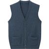 Rivccku Cardigan da Uomo in Maglia 100% Cachemire Senza Maniche Gilet con Scollo a V con Bottoni, Maglia Pullover