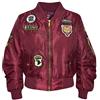 A2Z 4 Kids Bambini Giacca Ragazze Ragazzi Bomber - MA1 Jacket Badges Wine 11-12
