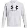 Under Armour Rival Fleece Logo Hoodie Felpa con Cappuccio, Bianco, L Uomo