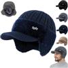 Qurlon Torocky Coldshield Trapper, Rocky Coldshield Trapper, berretto da baseball da uomo foderato in pelliccia caldo ed elegante con tesa e paraorecchie, Blu, Taglia unica