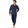 ALV by Alviero Martini Tuta Homewear Felpata con Zip, Pigiama Completo Uomo Disponibile in Vari Modelli E Taglie. (IT, Testo, XXL, Regular, Regular, ALF584 Blu Cobalto/Blu)