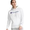 Champion Pullover Fleece Hoodie, Standard Fit, Midweight, Script Logo, Available in Regular And Big & Tall Felpa con Cappuccio, Bianco, M Uomo