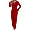 MaNMaNing Completo Pijama Donna Invernale con Top Maniche Lunghe e Pantaloni per Sonno e Relax Caldo Morbido per Interni ed Esterni Stagioni Fredde Comfort