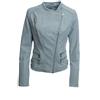 JOPHY & CO. Giacca Corta Biker Donna Ecopelle con Tasche Anteriori e Laterali (cod. 33108) (Cielo, x_l)