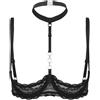 inlzdz Reggiseni Aperto da Donna Bra in Pizzo Bralette Trasparente con Ferretto Senza Imbottitura Lingerie Erotico Underwear per La Notte di Nozze Vacanze in Luna A Nero L