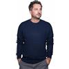 Capri 100% cashmere Capri Cashmere Uomo 100% Puro Cashmere Pullover Girocollo - Peso Invernale (Blu, 2XL)
