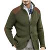 Generisch Cardigan da uomo a maniche lunghe, colletto alto, casual, a maglia, con bottoni e tasche, a maglia, per autunno e inverno, con collo sciallato, blazer Slim Fit, P rosso., M