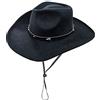 CXQRR Cappello da Cowboy Nero da Cowgirl per Donne e Uomini Stile Occidentale a Tesa Larga in Feltro Fedora Panama Cappello con Fibbia per Cintura Staccabile, Testa di Toro del caffè, 7.25