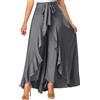 Generic Pantaloni da donna Eleganti Cravatta in Vita Irregolare Orlo a volant Culottes Split Gonne Lunghe Eleganti Fluide Gamba Larga Pantaloni Palazzo per Estate Casual Abbigliamento da lavoro I miei ordini