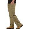 Foweknow Pantaloni cargo da uomo in pile, imbottiti, invernali, in cotone, con tasche multiple, per attività all'aperto, rilassati, da caccia, da lavoro, da jogging, giallo., XL