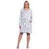 Normann Camicia da notte da donna a maniche lunghe con polsini in stile stelle, in morbido e caldo coral fleece, Colore: rosa., 48-50