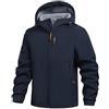 Bauzuoyo Giacca softshell da uomo impermeabile per attività all'aria aperta con fodera giacca da lavoro antivento calda giacca invernale escursionismo campeggio giacca funzionale tinta unita giacca di