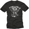 MAKAYA Abbigliamento Moto - Evolution - Maglietta Manica Corta Cotone - T-Shirt Uomo Motociclista Nero S