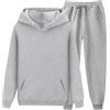 Peuignao Tuta da Donna Elegante Tute Sportive Donna Set Tuta Sportiva Donna con Cappuccio Taglie Forti Tuta Jogging Oversize Donna Larga Tracksuit Donna Tute Tempo Libero Tuta Loungewear per Donna Grigio 3XL