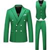 Caxndycing Tuta da uomo, 2 pezzi, pantaloni da uomo, slim fit, elasticizzati, per matrimonio, regolare, moderna, per affari, abbigliamento sportivo, a maniche lunghe, per uomo, verde, L
