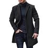ORANDESIGNE Giacca Uomo Elegante Invernale Cappotto Giubbotto lana Slim Fit Lungo Business blazer Caldo Trenchcoat Parka Outerwea Vento Coat Festa Casual Soft Jacket D Nero M