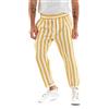Giosal Pantalone Uomo Lungo Elastico Riga Larga Coulisse in Vita Made in Italy (M, Giallo)