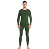 PISIQI Biancheria intima termica da uomo con calzamaglia lunga ultra morbida con strato di base foderato in pile invernale per sci caldo top e fondo, Verde, Large