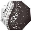 Quteprint Ombrello pieghevole con note musicali e tastiera per pianoforte a 3 pieghe con apertura automatica per pioggia, antivento, ombrello da viaggio all'aperto, compatto, leggero, protezione solare UV,