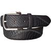ESPERANTO Cintura 40 MM IN Pitone Colore Nero - Lavorazione Patchwork Piramidi (Tg 50- LUNG TOTALE 115 CM-GIROVITA 100 CM)