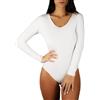 Clessidra Body Manica Lunga Donna in Cotone Elasticizzato Made in Italy E-1511 (5, Bianco)