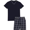 ARTHUR - Pyjashort - Pigiama corto da uomo - Set pigiama in cotone da agricoltura biologica - Biancheria da notte confortevole, Lewis, XXXL