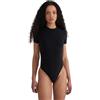 Style & Republic Body da donna a maniche corte in cotone, vellutato, morbido e confortevole, con scollo rotondo e chiusura a bottone, nero, M, Nero , M