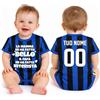 PELUSCIAMO Body Nero Azzurro Mamma Mi Ha Fatto Bello (o bella), Papa' Mi Ha Fatto Interista | Personalizzato Con Nome e Numero PS 32768-010