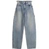 Generico Jeans Baggy Donna Vintage Primavera Vita Alta Jeans Donna Baggy Gamba Dritta Taglie Forti Pantaloni in Denim Y2k Elegante Tinta Unita Pants con Tasche Elasticizzati Loose Hiphop Pantaloni Larghi