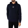 EA7 Emporio Armani Felpa da Uomo con Cappuccio Core Identity in Cotone Garzato, 8NPM32 (IT, Testo, XL, Regular, Regular, Blu)