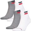 Levi's Levis 144NDL Mid Cut SPRTWR L 902011001 - 4 paia di calzini unisex, 062 - bianco/grigio, 39-42