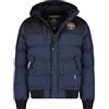 Geographical Norway Giacca VOLVA MEN Giubbotto Piumino manica lunga con cappuccio Uomo WQ006H/GN-Blu-L