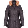 Infinity Leather Parka da Donna in Pelle Trapuntata Nera con Cappuccio Staccabile 3XL
