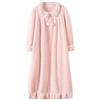 BOLEXA Camicie da Notte Lunghe e Larghe da Donna in Pile di Corallo, in Velluto, Spesse e Calde, Invernali, da casa, Larghe(Pink,L)