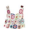 RWGSNB Gilet Donna, Canotta Donna all'Uncinetto Motivo Traforato Ricamo Floreale Colorato Senza Maniche Canotta Estiva Boho Copricostume Spiaggia Vacanze Riva al Mare Bordeaux Taglia M