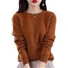 Generic Maglioni 100% Cashmere da Donna, Autunno Girocollo Maniche Lunghe Lavoro Business Casual Basic Top, Pullover Morbido a Maglia, Viola chiaro, L