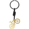 CODEONE Portachiavi Ciclismo con Nodo in Nylon Nero 2mm | Acciaio Inossidabile Colore Oro | Design Artigianale Sportivo | Bicicletta | Confezione Regalo