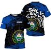 Generic Personalizzato Maglietta da Uomo Camisas De El Salvador Flag Maglia da Uomo Asciugatura Maniche Corte Casuale Magliette da Uomo per Trekking Correre Ciclismo L