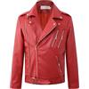 Generic Giacca in finta pelle, giacche in pelle da uomo, giacca bomber finta da uomo, motociclista con risvolto asimmetrico e cerniera, cappotto giallo piccolo