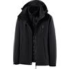 BOTCAM Giacca da sci invernale da donna, 3 in 1, impermeabile, antivento, calda, funzionale, in softshell, con cappuccio rimovibile e giacca in pile, giacca termica unisex, Nero , XL